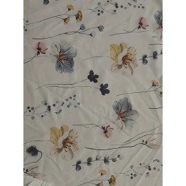 Floral Print Scallop Trim Blouse, Casual Short Sleeve V Neck Blouse For Spring & Summer, Women's Clothing