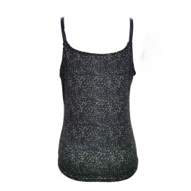 Floral Print Chain Linked Top, Sexy Contrast Lace Summer Sleeveless Top, Women's Clothing