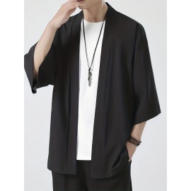 Men's Japanese Kimono, Men's Casual Short Sleeve Shirt, Men's Shirt For Summer Vacation Resort, Tops For Men, Gift For Men