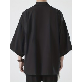 Men's Japanese Kimono, Men's Casual Short Sleeve Shirt, Men's Shirt For Summer Vacation Resort, Tops For Men, Gift For Men