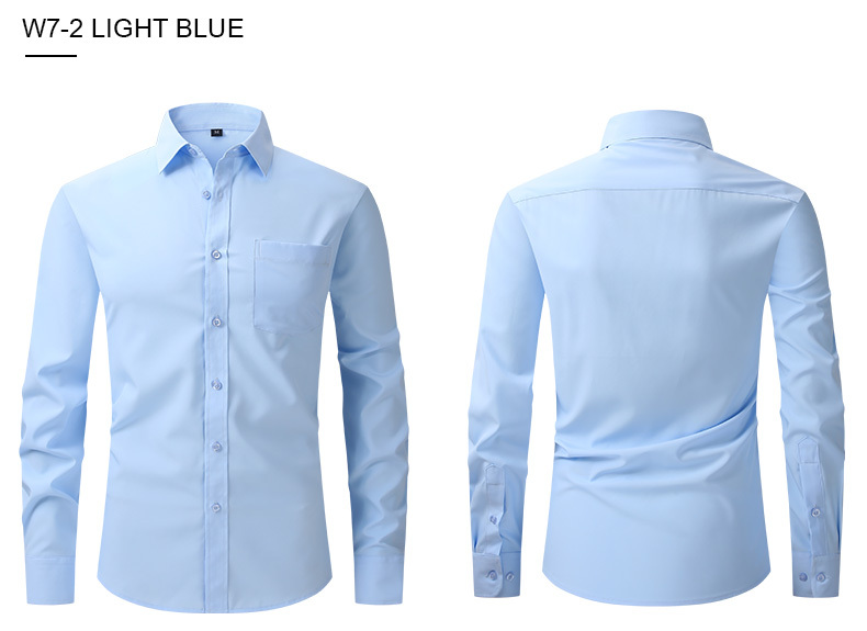 mens dress shirt long sleeve button down lapel slim fit classic shirt for business best sellers details 10