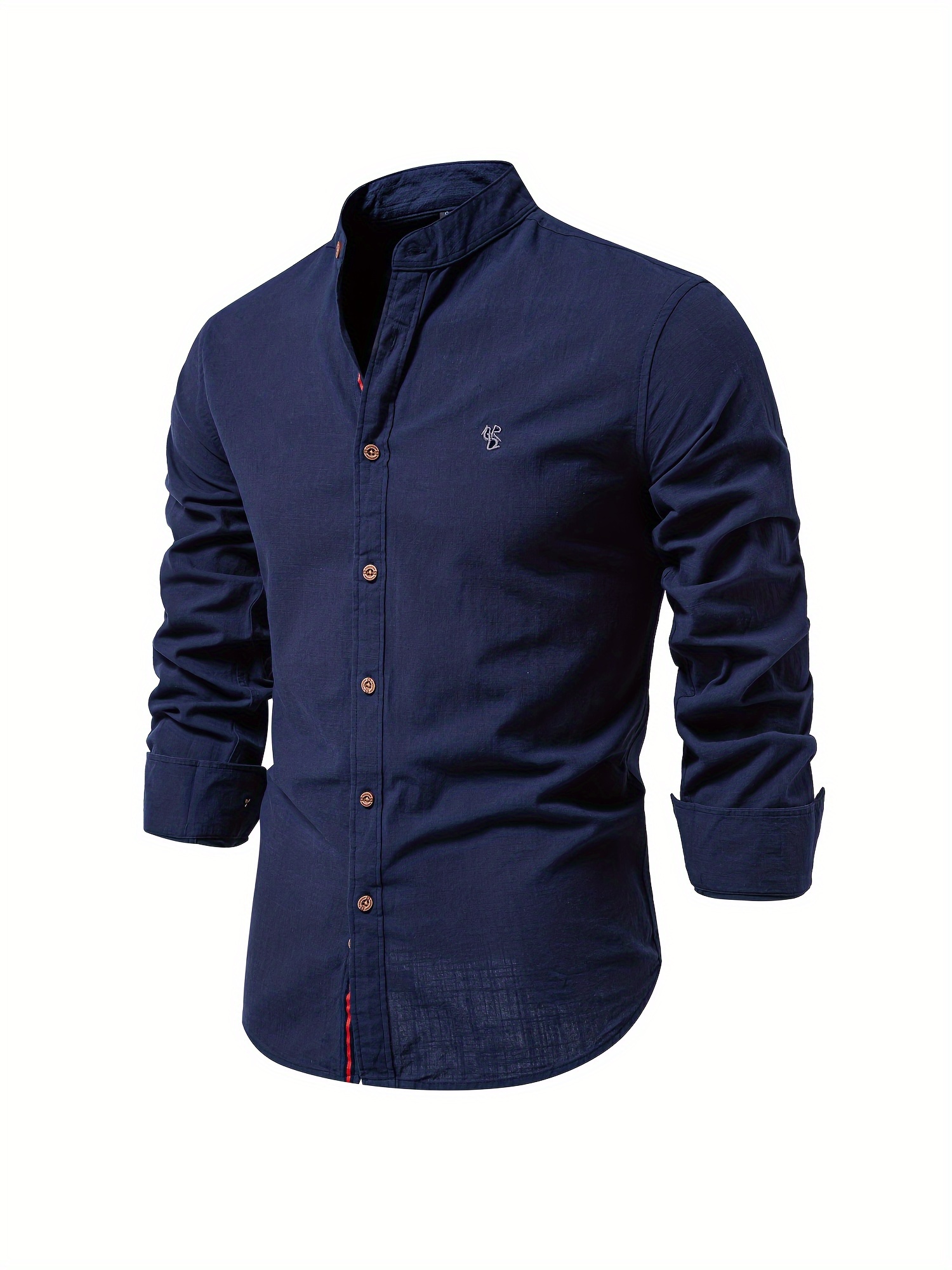 mens cotton long sleeve shirts mens clothes details 10